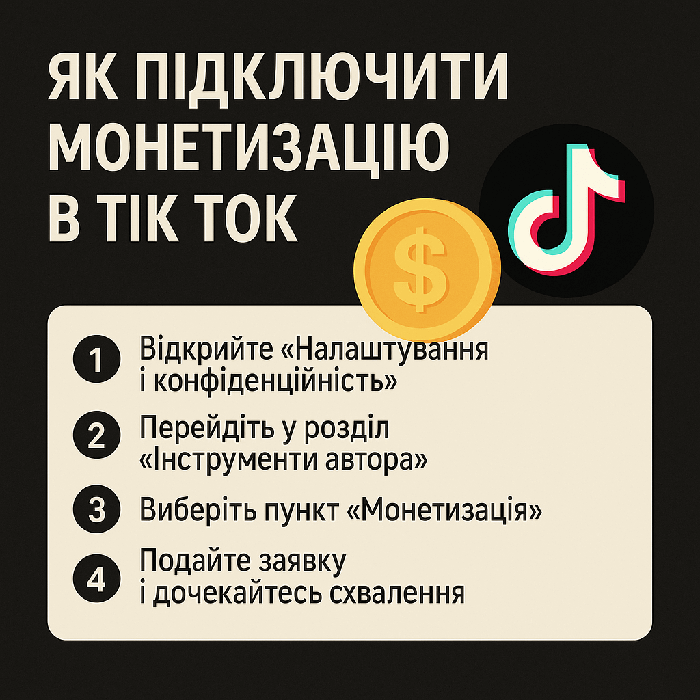 Як підключити монетизацію в TikTok