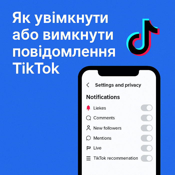 Як увімкнути або вимкнути повідомлення TikTok