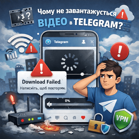 Чому не вантажиться відео в Telegram