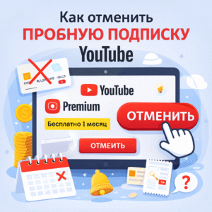 Как отменить пробную подписку YouTube