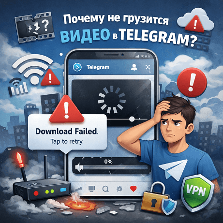 почему не грузится видео в телеграмм