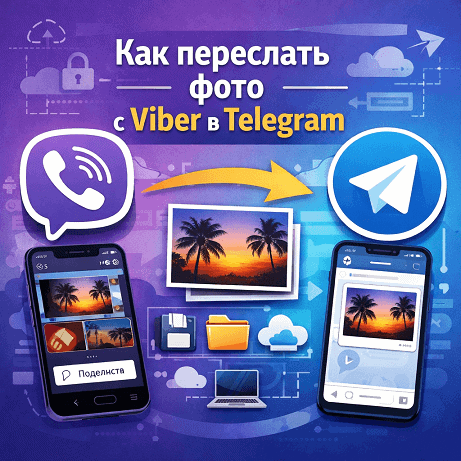 Как переслать фото с Viber в Telegram