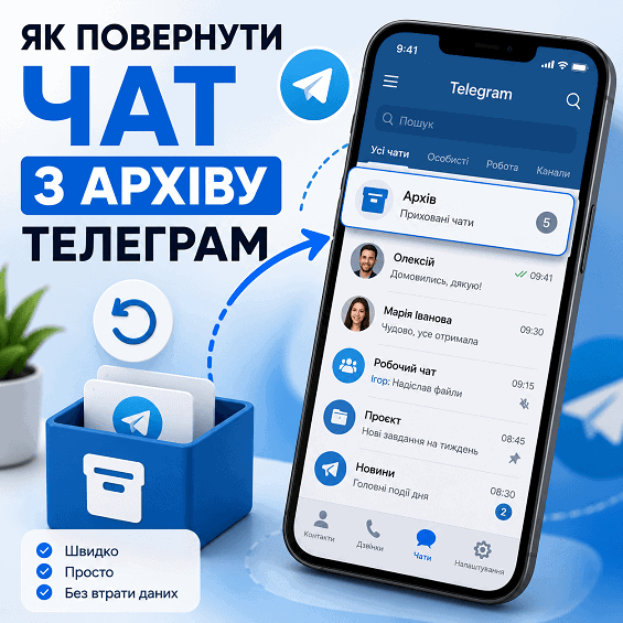 Як повернути чат з архіву Телеграм